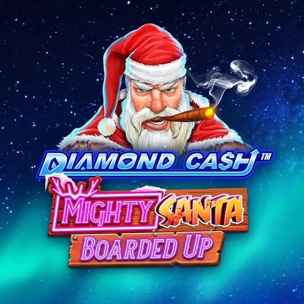 Diamond Cash Mighty Santa Boarded Up online game logo by Greentube on koningbet-casino.eu